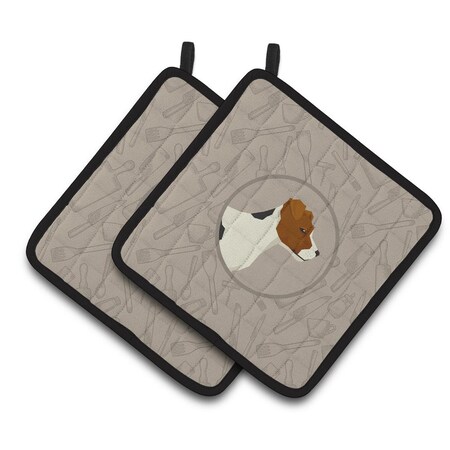 Carolines Treasures Jack Russell Terrier In the Kitchen Pair of Pot Holders CK2194PTHD